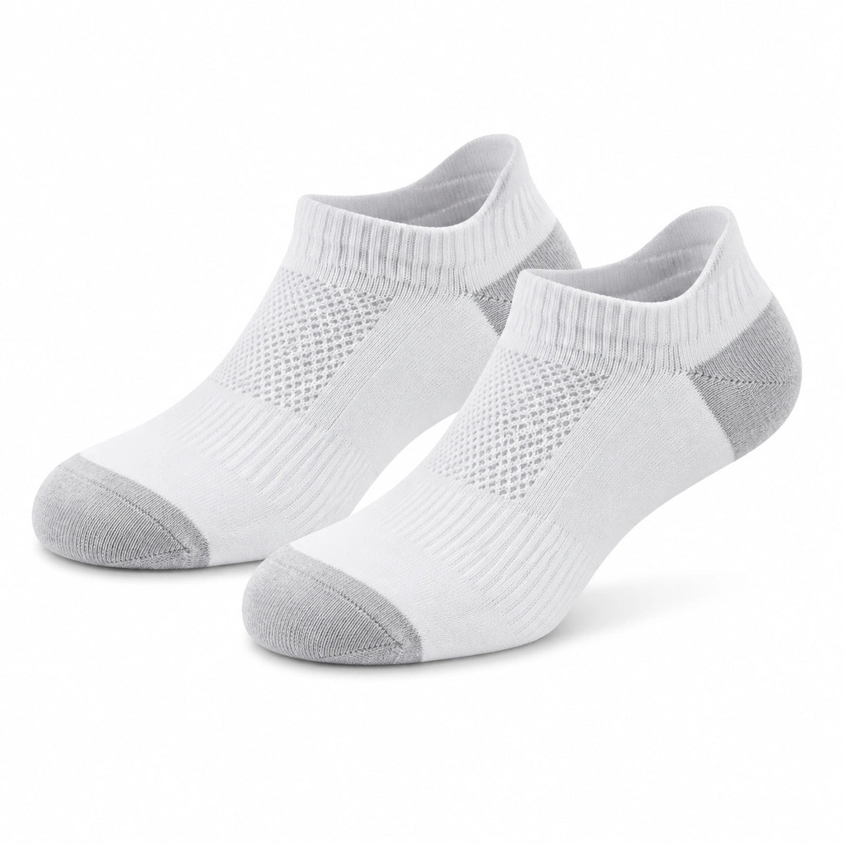 Chaussettes basses 35-38 en maille blanche et grise respirantes pour sport