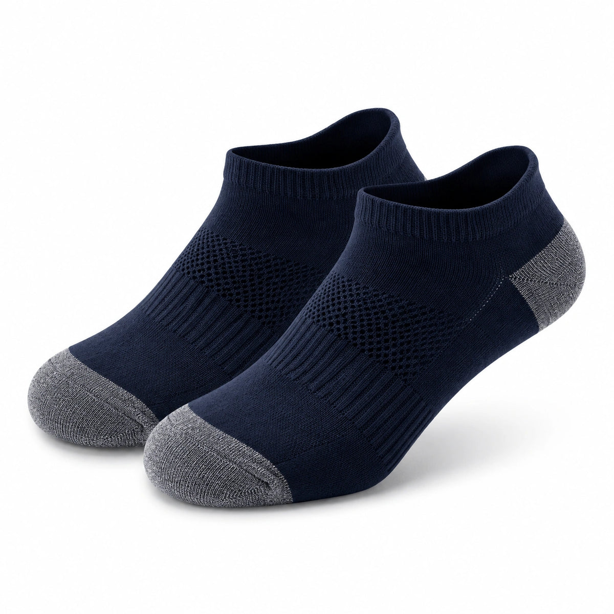 Chaussettes de sport 39-42 en textile extensible bleu marine gris respirantes