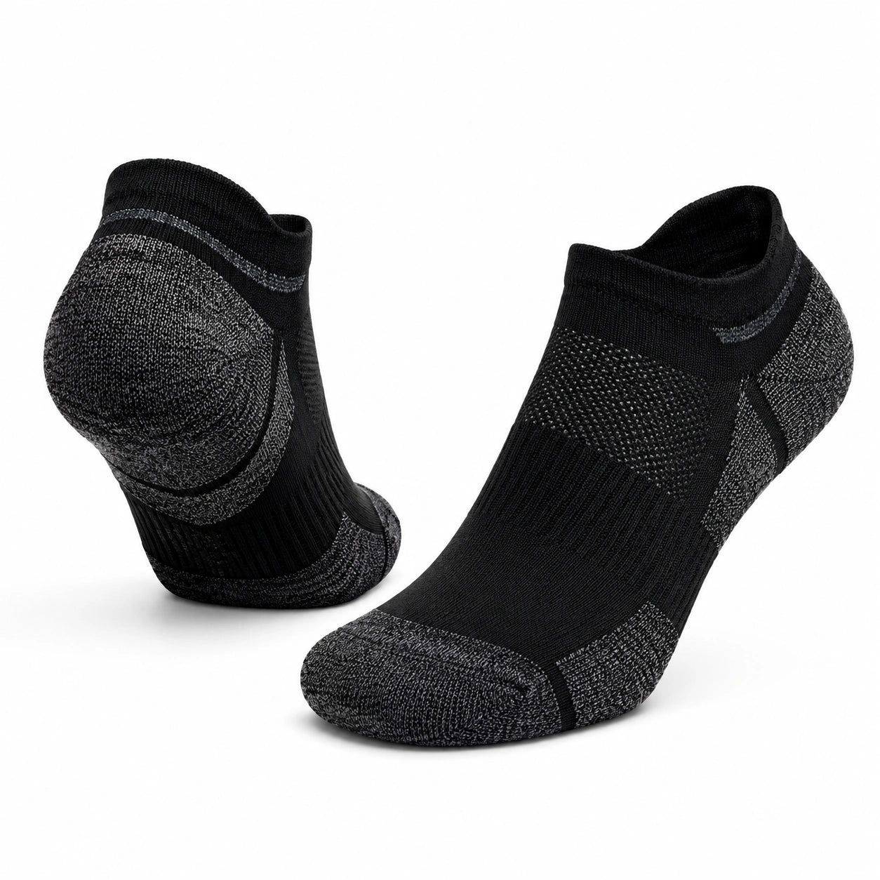 Chaussettes de sport 39-42 en textile noir et gris - maintien renforcé