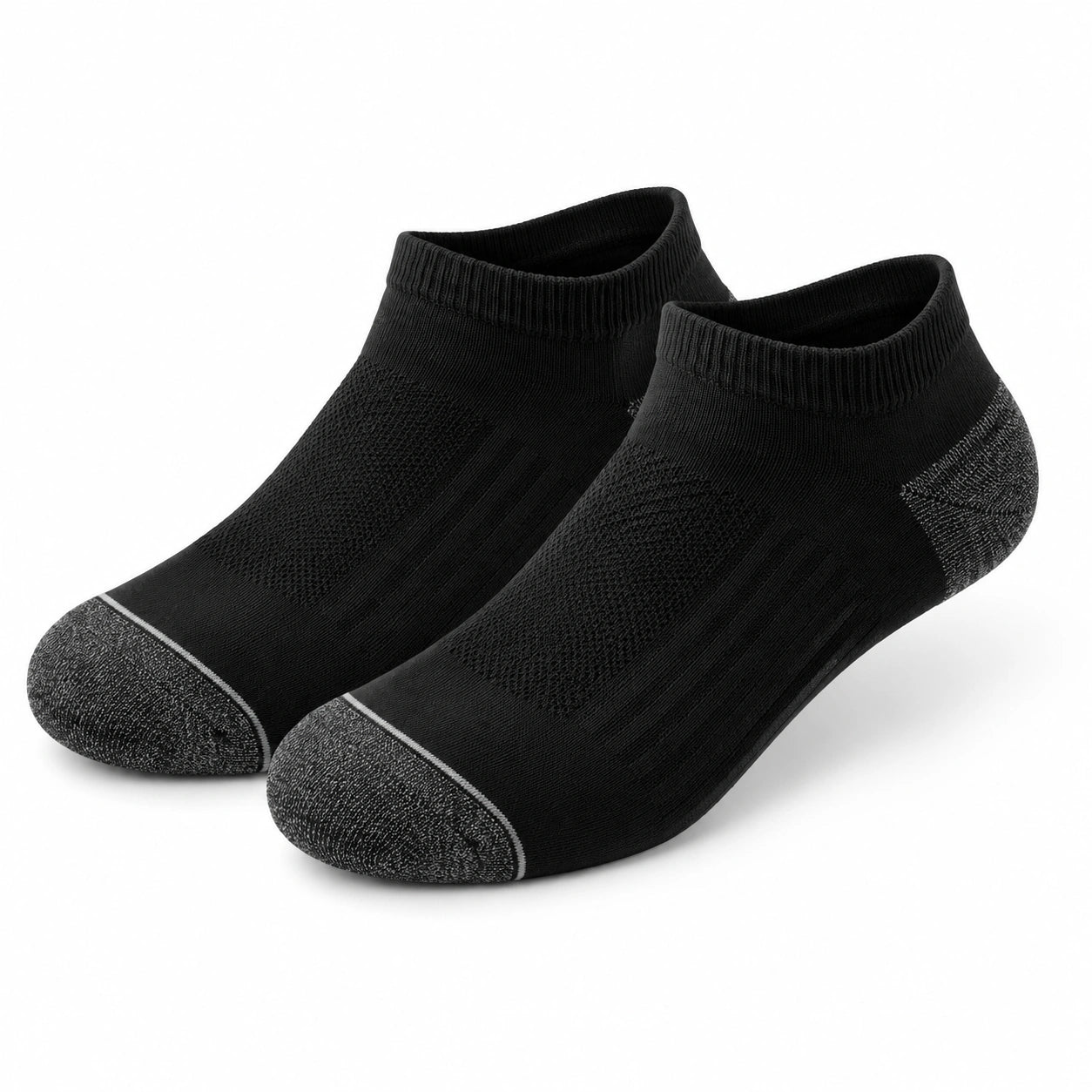 Chaussettes de sport 43-46 en maille textile noire respirantes à tige basse
