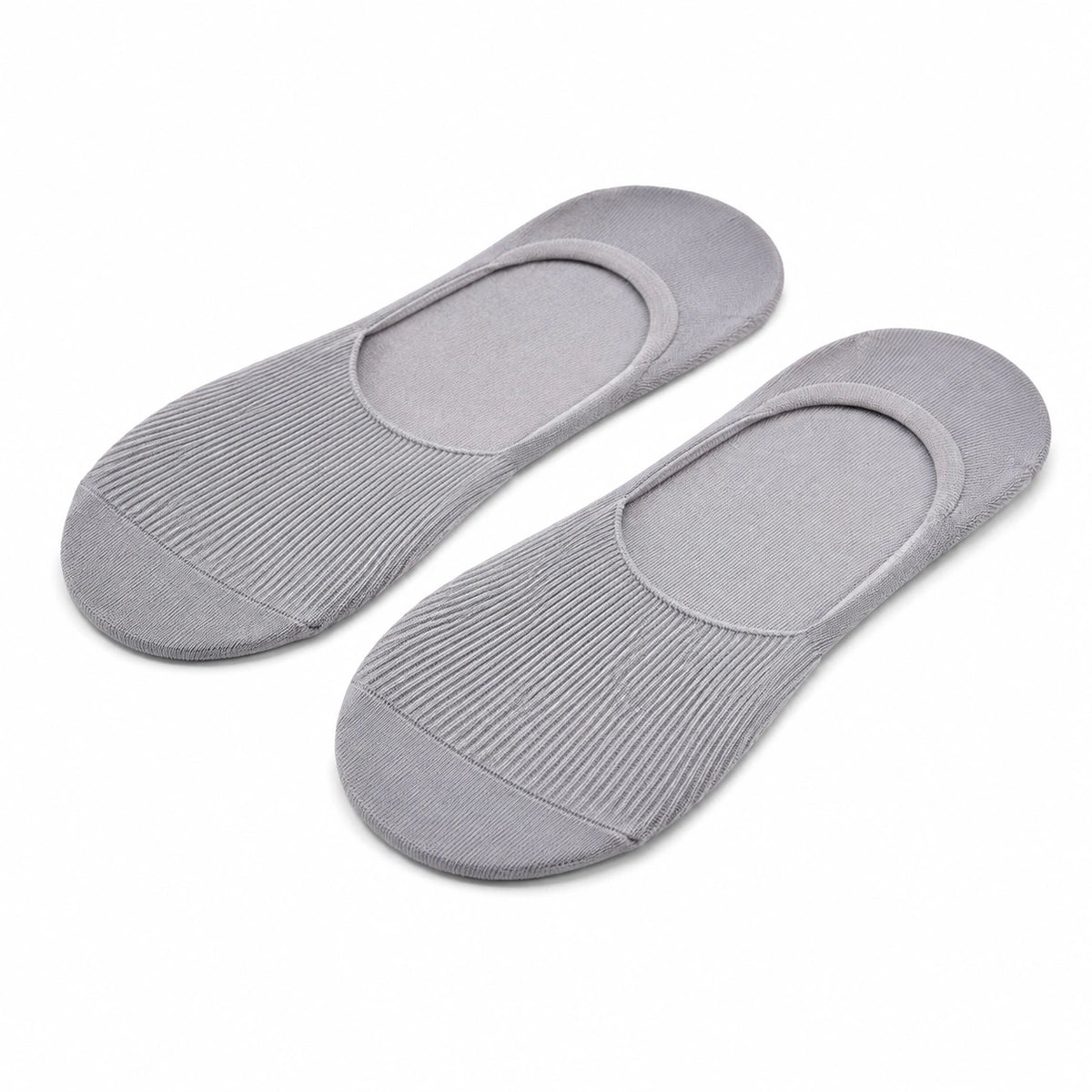 Chaussettes invisibles 35-38 textile côtelé gris pour chaussures basses