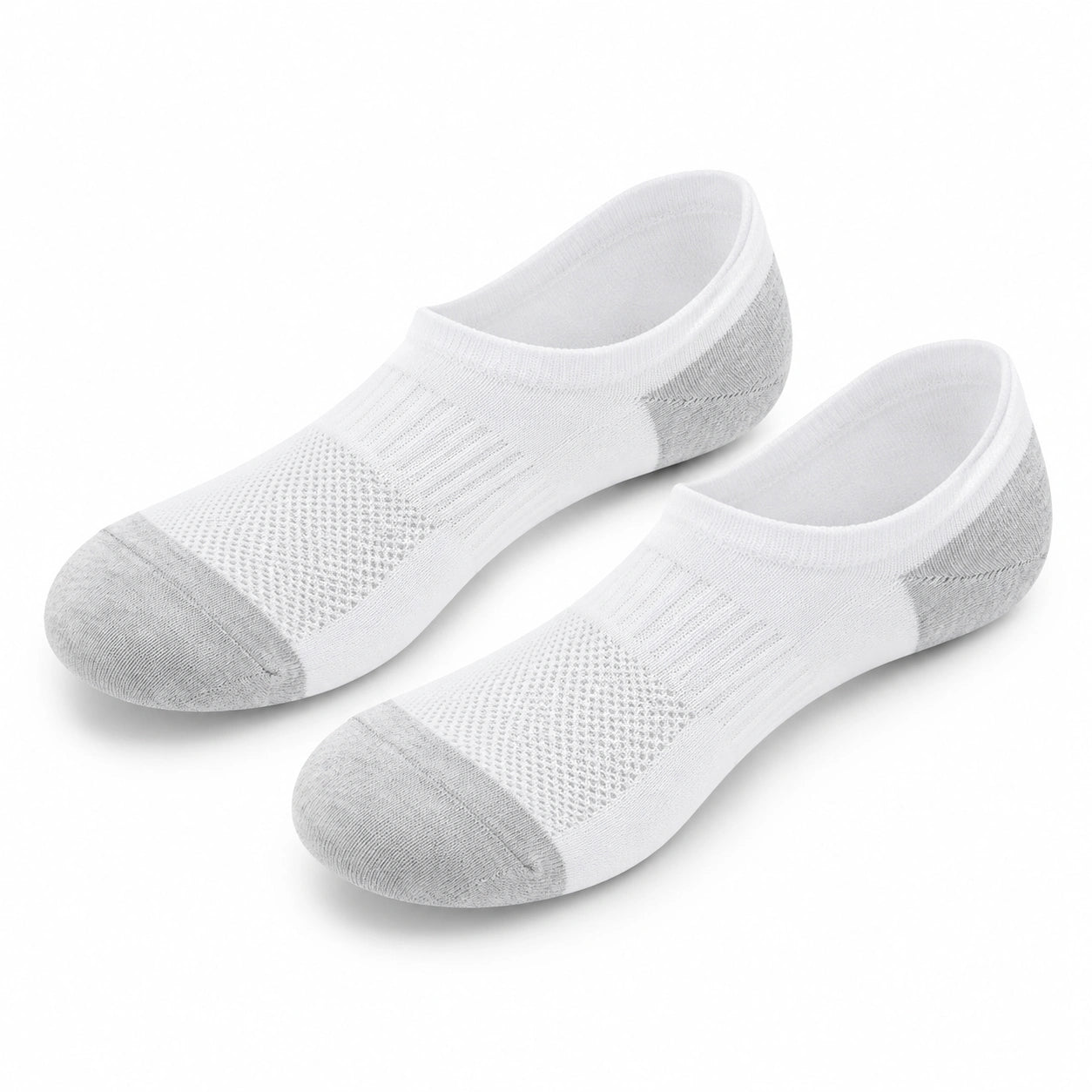 Chaussettes invisibles 43-46 en maille textile blanc/gris pour sport respirantes