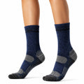 Chaussettes mi-mollet 43-46 en maille bleu marine et gris style sportif