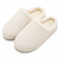 Chaussons d'intérieur 36/37 écru textile doublure peluche style mule