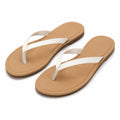 Tongs femme 36/37 beige et blanc à brides synthétiques style décontracté